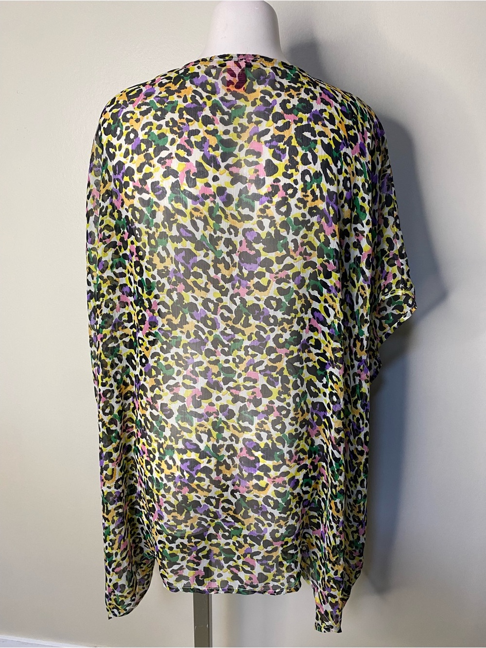 Betsey Johnson Multicolor Leopard Print Sheer Kimono OSFM - Picture 5 of 6